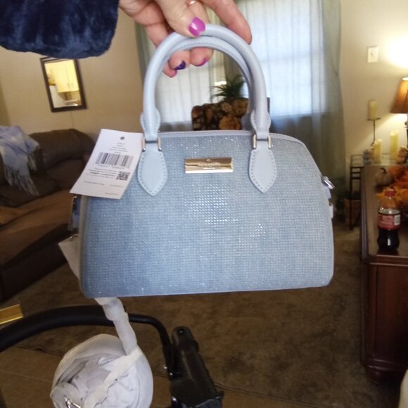 Kate Spade NEW “Madison” Studded Denim Small Dolly Duffle Bag Purse Crossbody - Picture 6 of 10